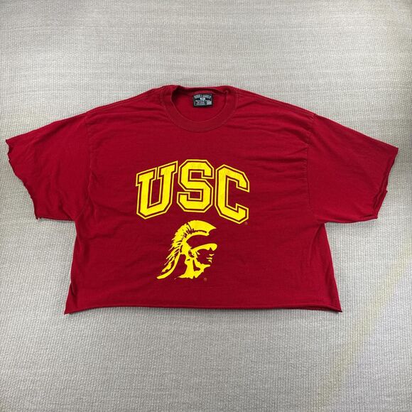 USC Trojans cropped red and yellow t-shirt #USCtrojans tee Size XL - Picture 2 of 5